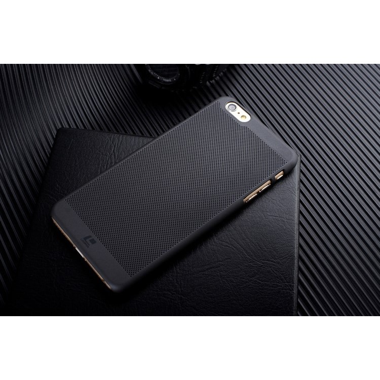 LOOPEE Good Heat Dissipation Hollow Mesh Plastic Case Cover for iPhone 6 / 6s 4.7 inch - Black-2