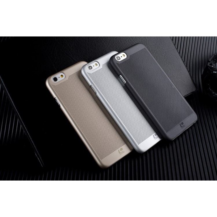 LOOPEE Good Heat Dissipation Hollow Mesh Plastic Case Cover for iPhone 6 / 6s 4.7 inch - Black-4