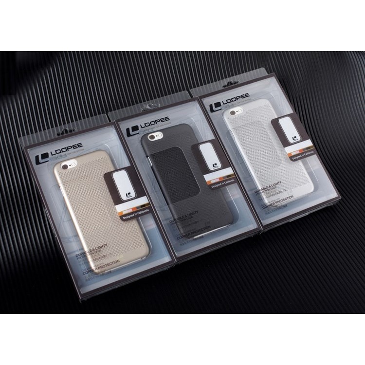 LOOPEE Good Heat Dissipation Hollow Mesh Plastic Case Cover for iPhone 6 / 6s 4.7 inch - Black-5