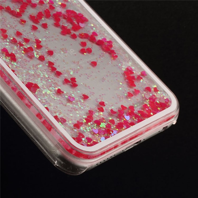 Dynamic Liquid Glitter Heart Plastic Case for iPhone 6s / 6 4.7 inch - Red-5