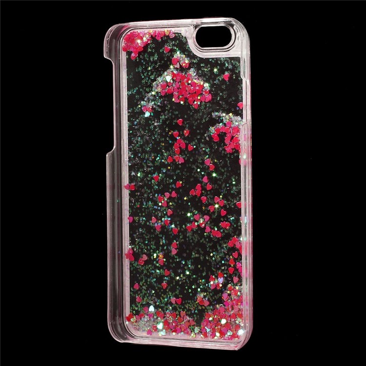 Dynamic Liquid Glitter Heart Plastic Case for iPhone 6s / 6 4.7 inch - Red-6
