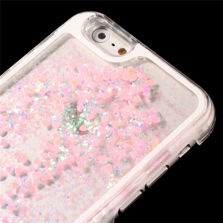 Dynamic Liquid Glitter Heart Plastic Cover for iPhone 6s / 6 4.7 inch - Pink-4