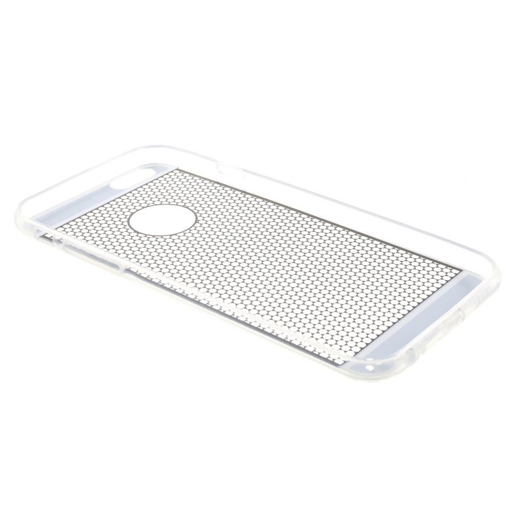 hexagon pattern acrylic back and tpu edges hybrid case for iphone 6