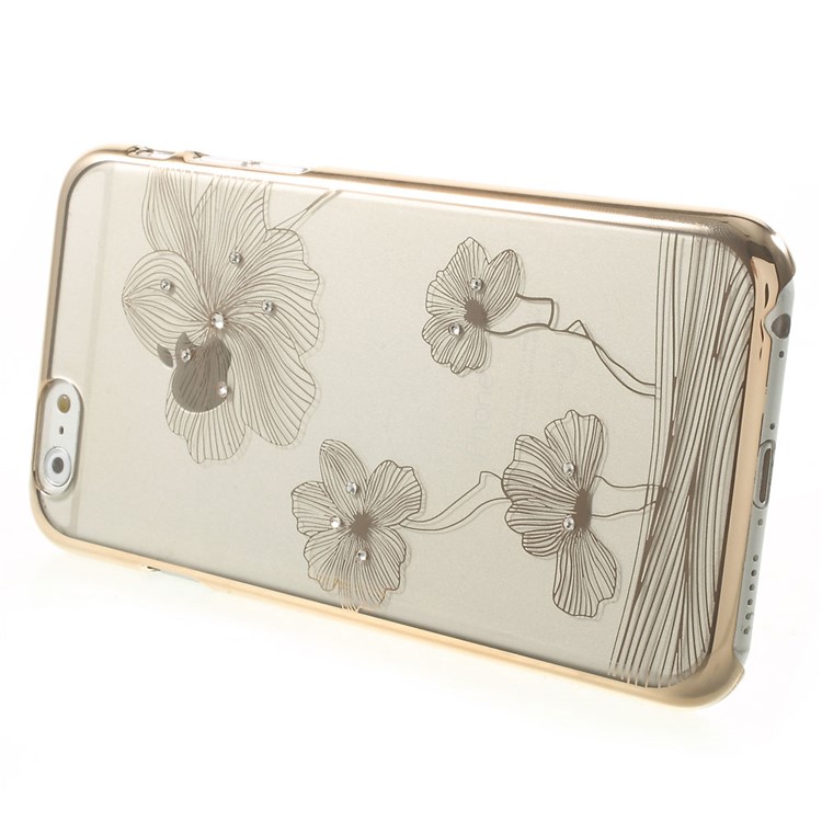 X-FITTED Lotus Swarovski Rhinestones Back Shell for iPhone 6 / 6s - Gold-3