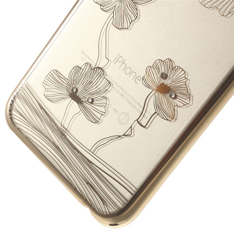 X-FITTED Lotus Swarovski Rhinestones Back Shell for iPhone 6 / 6s - Gold-4