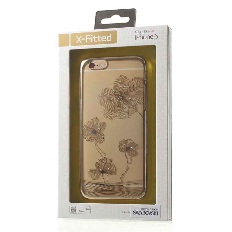 X-FITTED Lotus Swarovski Rhinestones Back Shell for iPhone 6 / 6s - Gold-7