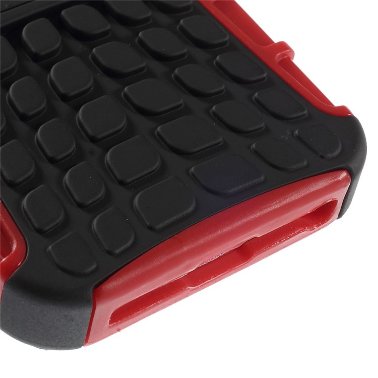 Detachable PC and TPU Cover for iPhone SE 5s 5 with Kickstand - Red-9