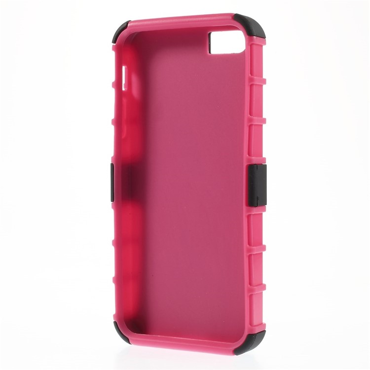 2-in-1 PC and TPU Shell Cover for iPhone SE 5s 5 with Kickstand - Rose-6
