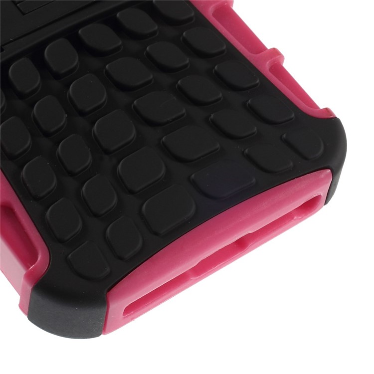 2-in-1 PC and TPU Shell Cover for iPhone SE 5s 5 with Kickstand - Rose-9