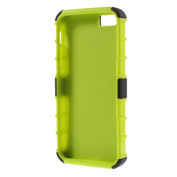 Hybrid PC and TPU Shell Case with Kickstand for iPhone SE 5s 5 - Green-6