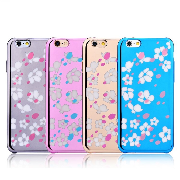 COMMA Bloom Series Plated Plastic Shell for iPhone 6s / 6 4.7 inch - Gold-4