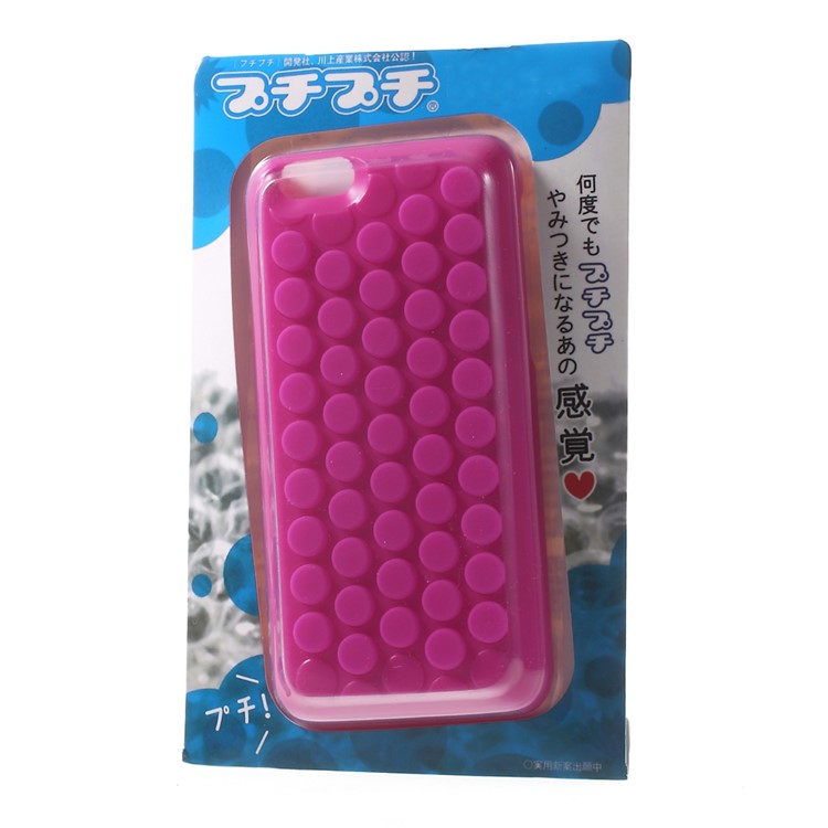 Silicone Bubble Wrap Pop Case PC Cover Shell for iPhone 6 / 6s 4.7 Inch - Rose-9