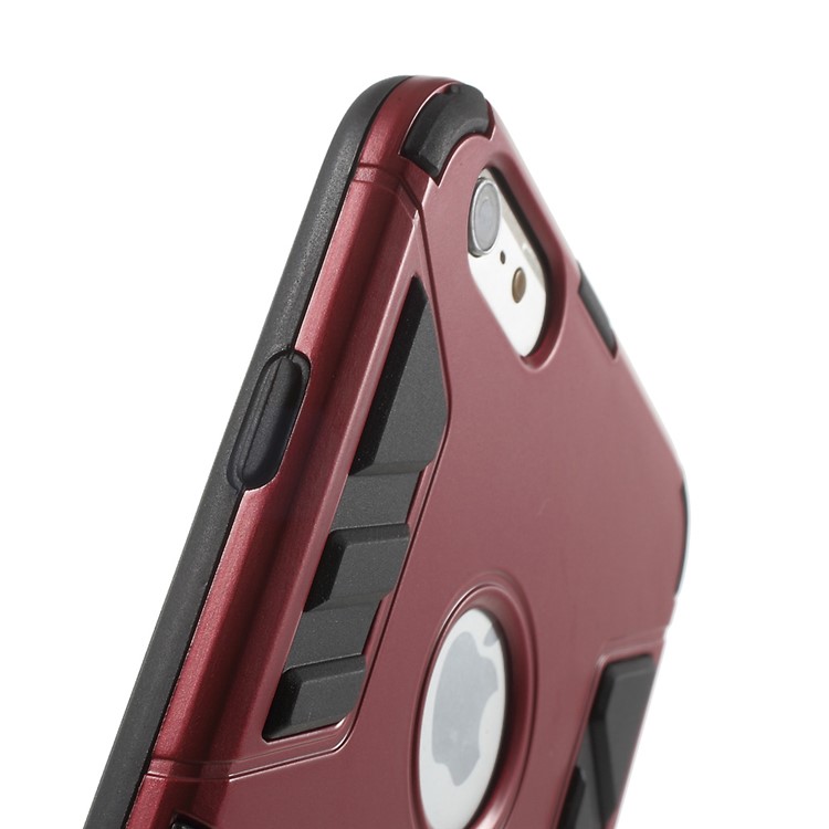 PC and TPU Hybrid Kickstand Cover for iPhone 6 Plus / 6s Plus - Red-10