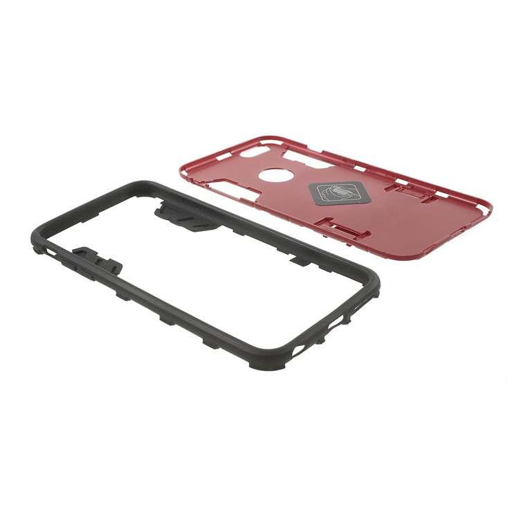 PC and TPU Hybrid Kickstand Cover for iPhone 6 Plus / 6s Plus - Red-6