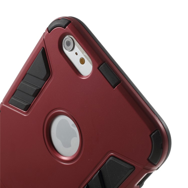 PC and TPU Hybrid Kickstand Cover for iPhone 6 Plus / 6s Plus - Red-8