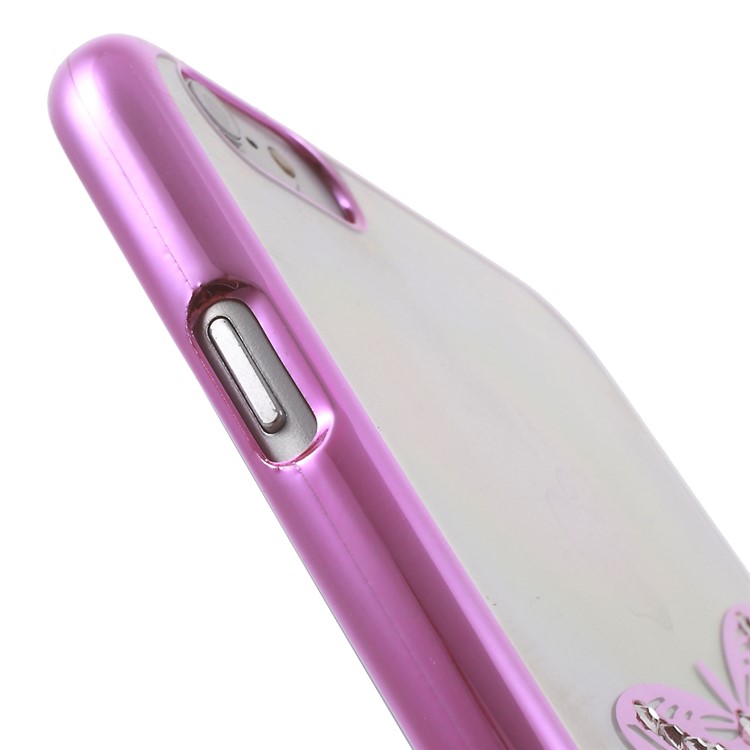 X-FITTED for iPhone 6 Plus / 6s Plus Swarovski Rhinestones Plated Hard Cover Dragonfly Pattern - Pink-6