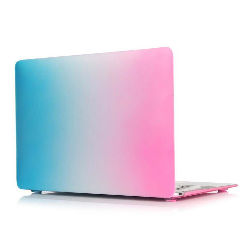 Fashion Rainbow Hard Protective Cover Para MacBook de 12 Pulgadas Con Retina Display (2015) - Rosa / Azul