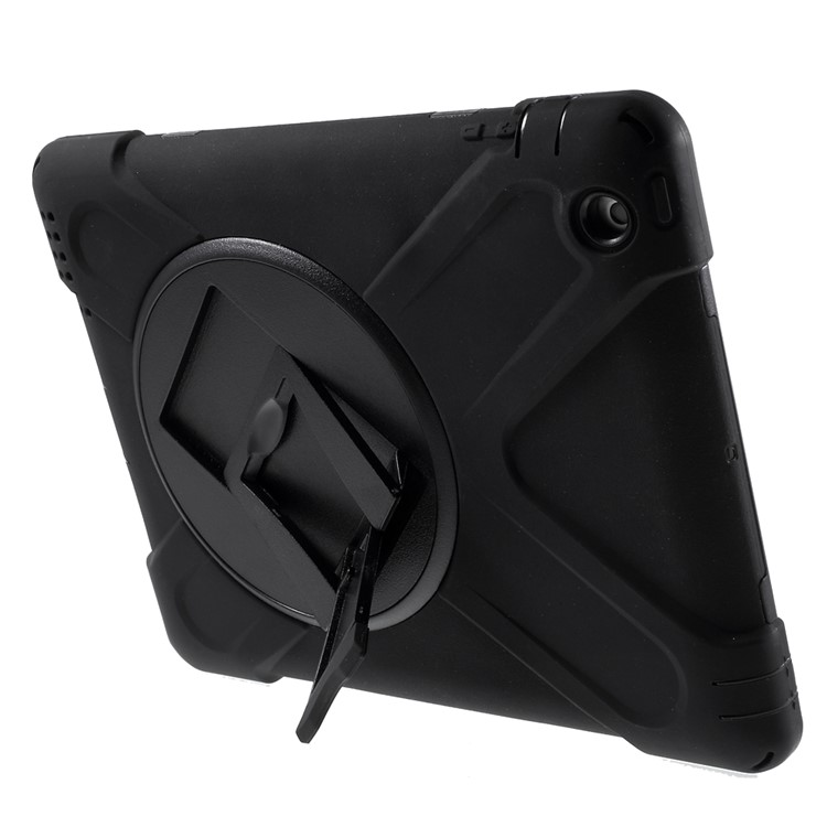 Detachable PC + Silicone Hybrid Case for iPad 2 3 4 with T Shape Kickstand - Black-4