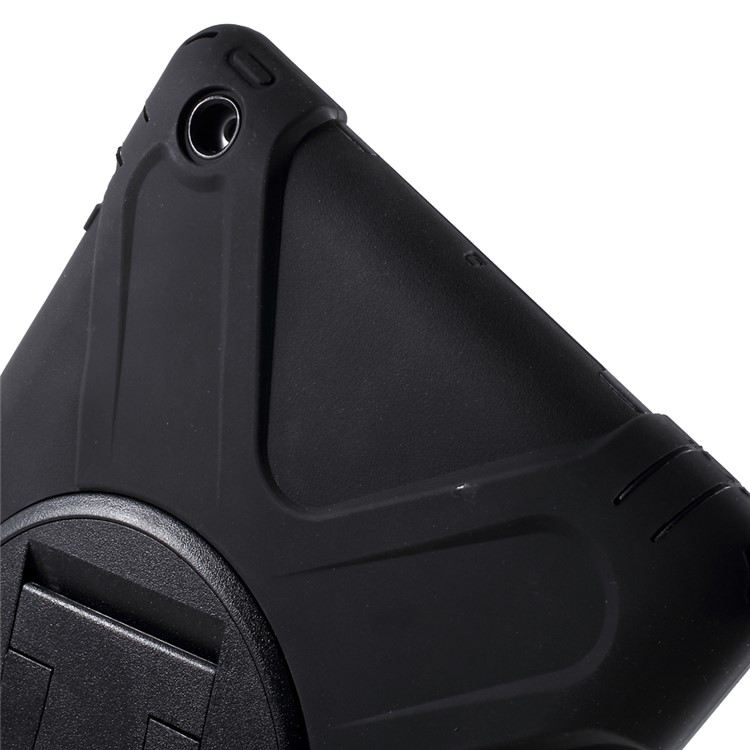 Detachable PC + Silicone Hybrid Case for iPad 2 3 4 with T Shape Kickstand - Black-7