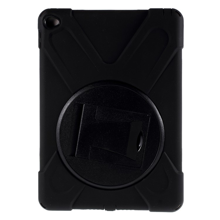 Silicone and PC Heavy Duty Case for iPad Air 2 with Touchable Screen Protector - Black-1