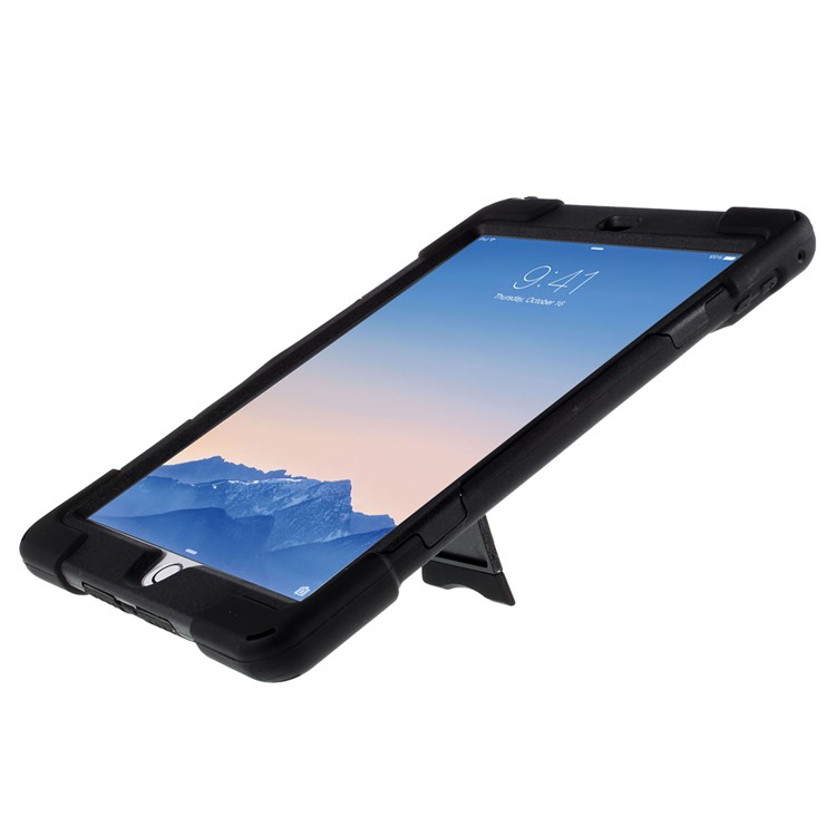 Silicone and PC Heavy Duty Case for iPad Air 2 with Touchable Screen Protector - Black-6