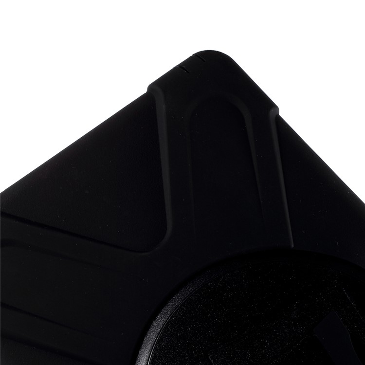 Silicone and PC Heavy Duty Case for iPad Air 2 with Touchable Screen Protector - Black-7