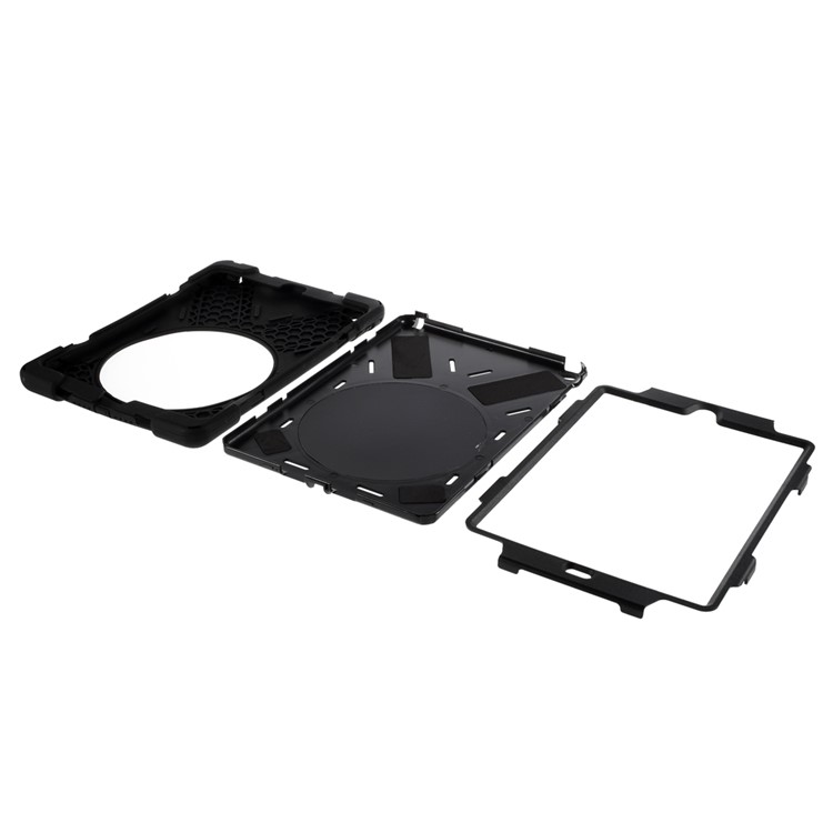 Silicone and PC Heavy Duty Case for iPad Air 2 with Touchable Screen Protector - Black-9