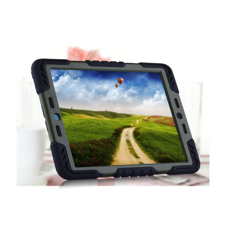 PEPKOO Spider Series for iPad Air Extreme Heavy Duty PC + Silicone Hybrid Case - Black-3