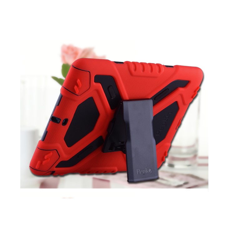 PEPKOO Spider Series for iPad Air Extreme Heavy Duty PC + Silicone Hybrid Cover Case - Red / Black-1