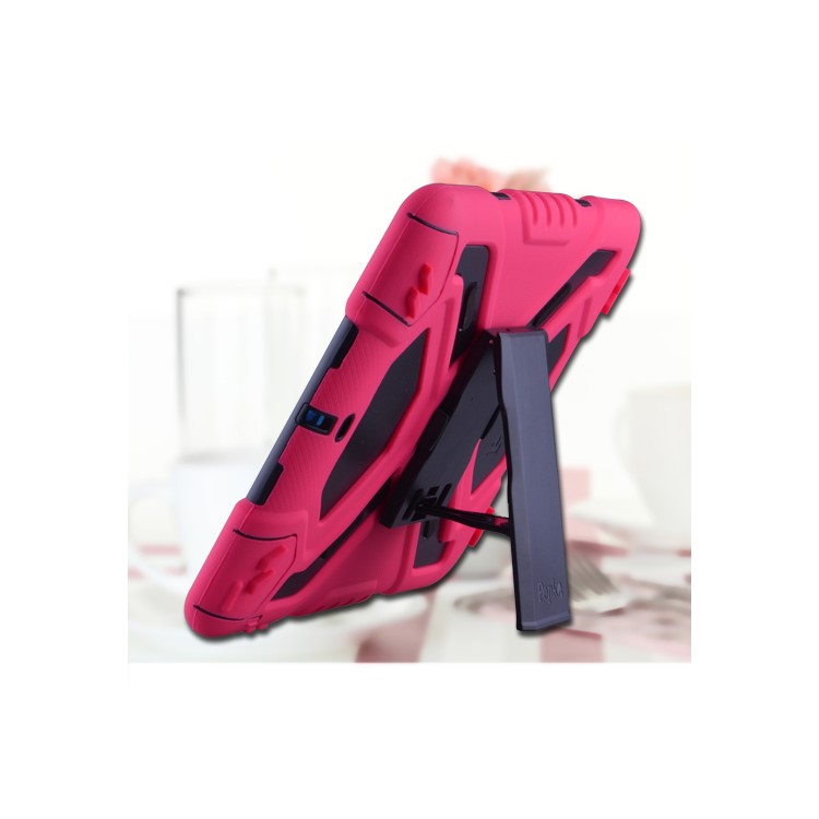 PEPKOO Spider Series for iPad Air Extreme Heavy Duty PC + Silicone Hybrid Shell Case - Rose / Black-1