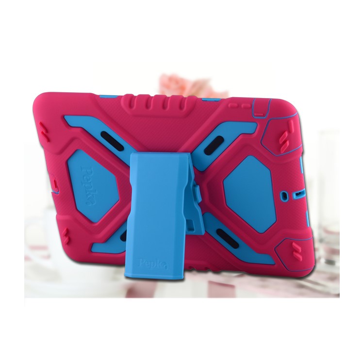 PEPKOO Spider Series for iPad Air Extreme Heavy Duty PC + Silicone Hybrid Cover - Rose / Blue-1