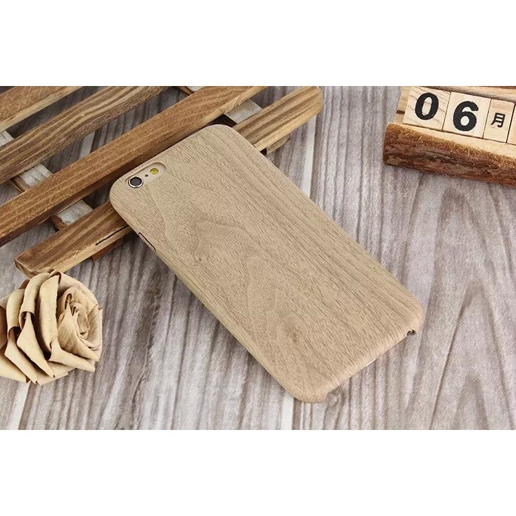 Wood Grain Leather Coated Plastic Case for iPhone 6s 6 4.7 inch - Khaki-3