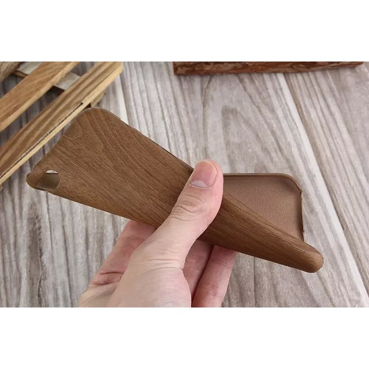 Wood Grain Leather Coated Plastic Case for iPhone 6s 6 4.7 inch - Brown-4