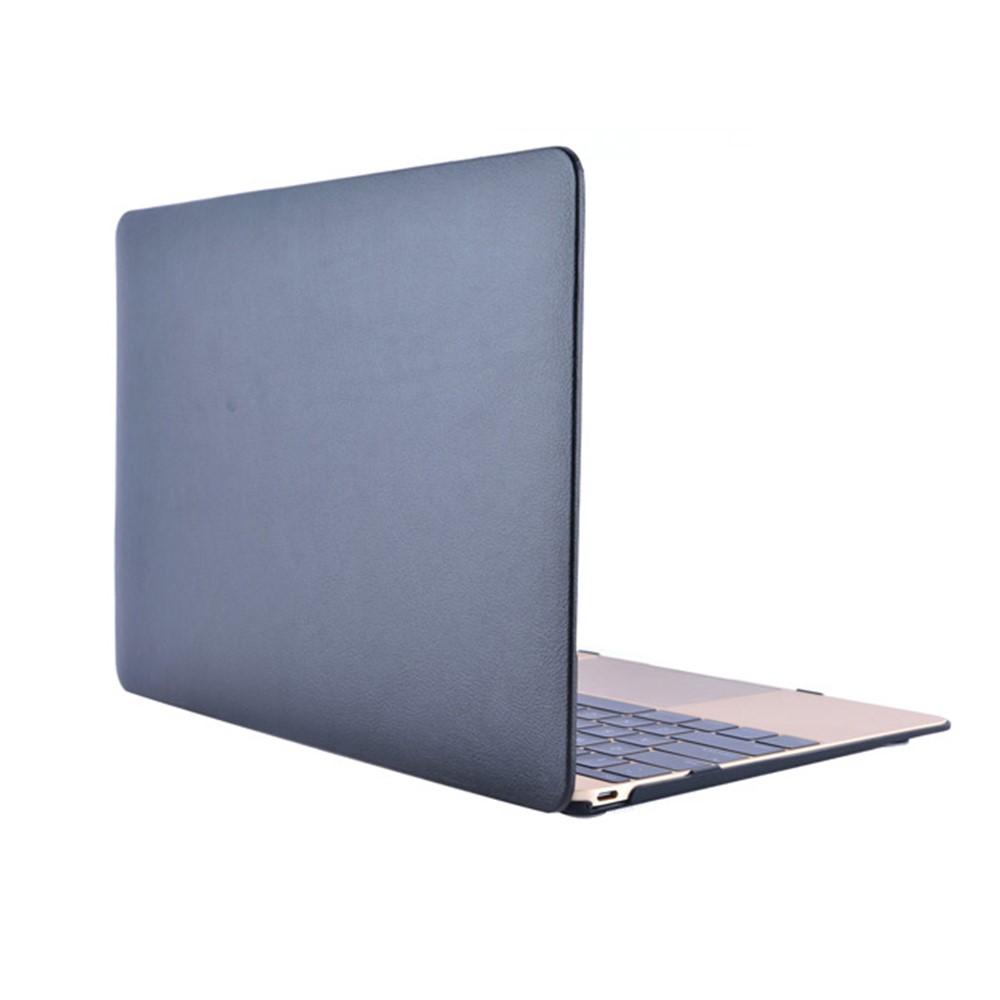Leather Coated Hard Cover for MacBook 12-inch with Retina Display (2015) - Black-3