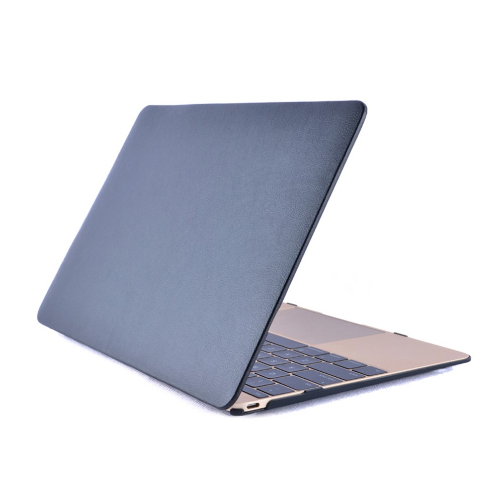 Leather Coated Hard Cover for MacBook 12-inch with Retina Display (2015) - Black-4