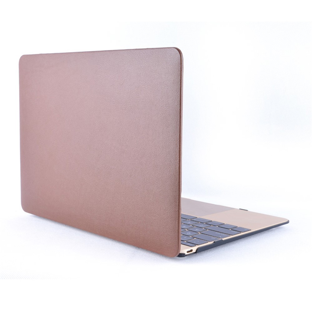 Leather Coated Hard Cover for MacBook 12-inch with Retina Display (2015) - Brown-3