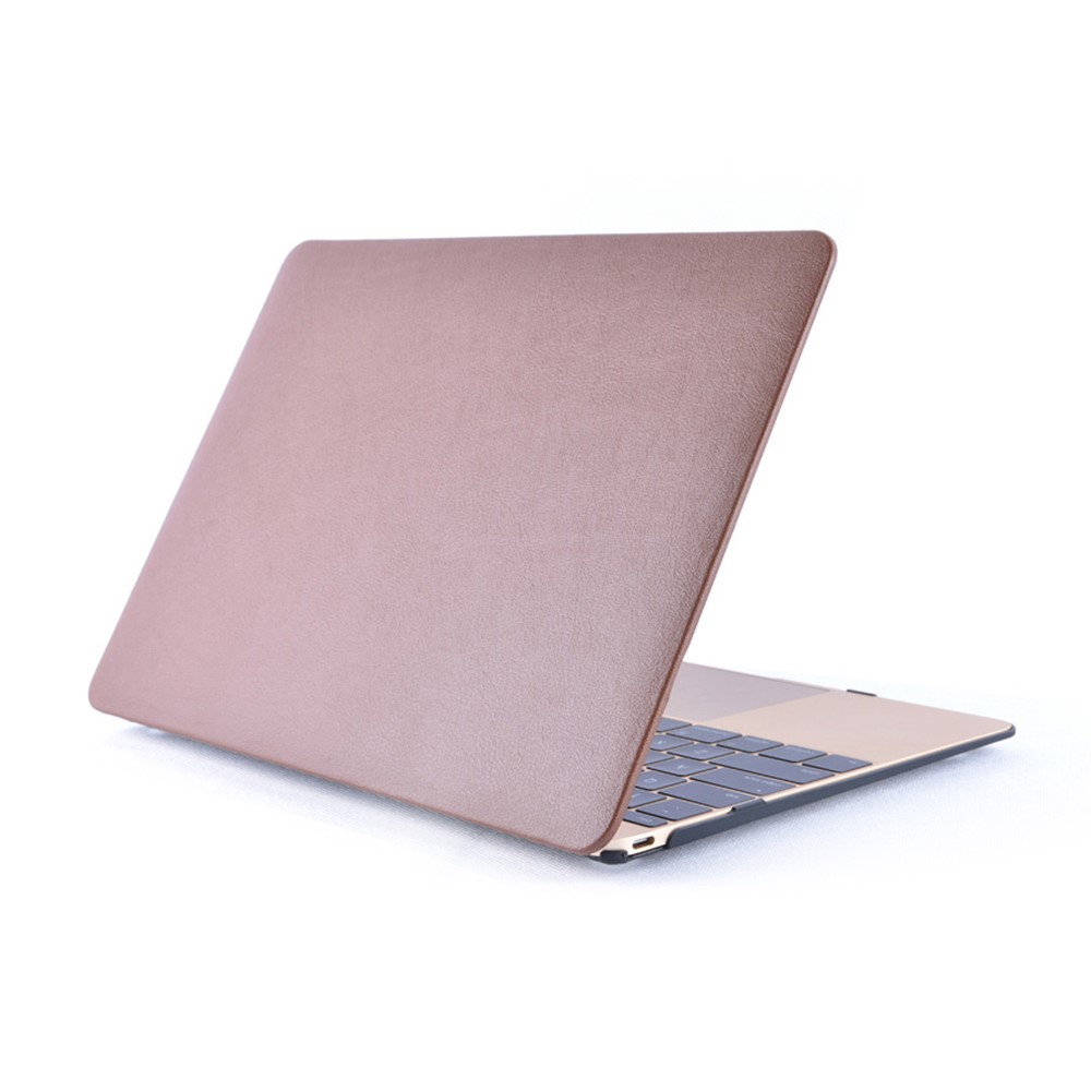 Leather Coated Hard Cover for MacBook 12-inch with Retina Display (2015) - Brown-4
