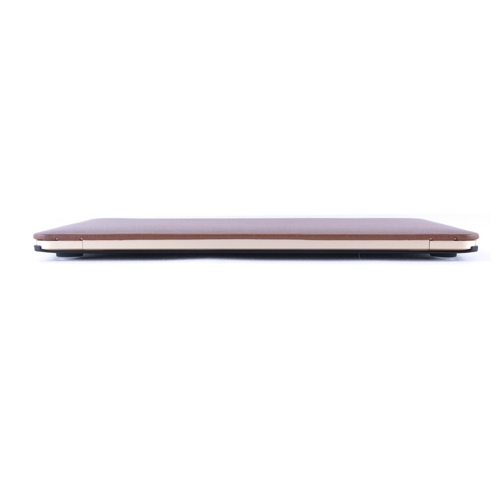 Leather Coated Hard Cover for MacBook 12-inch with Retina Display (2015) - Brown-6
