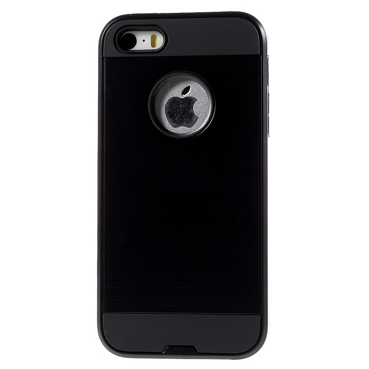 2 in 1 TPU and PC Hybrid Case for iPhone SE 5s 5 - Black-2
