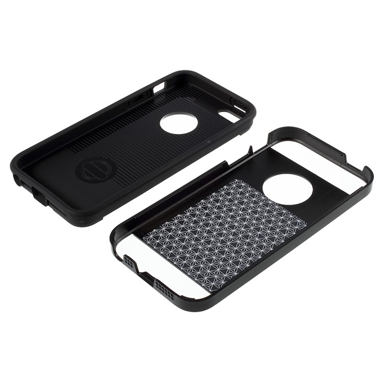 2 in 1 TPU and PC Hybrid Case for iPhone SE 5s 5 - Black-4