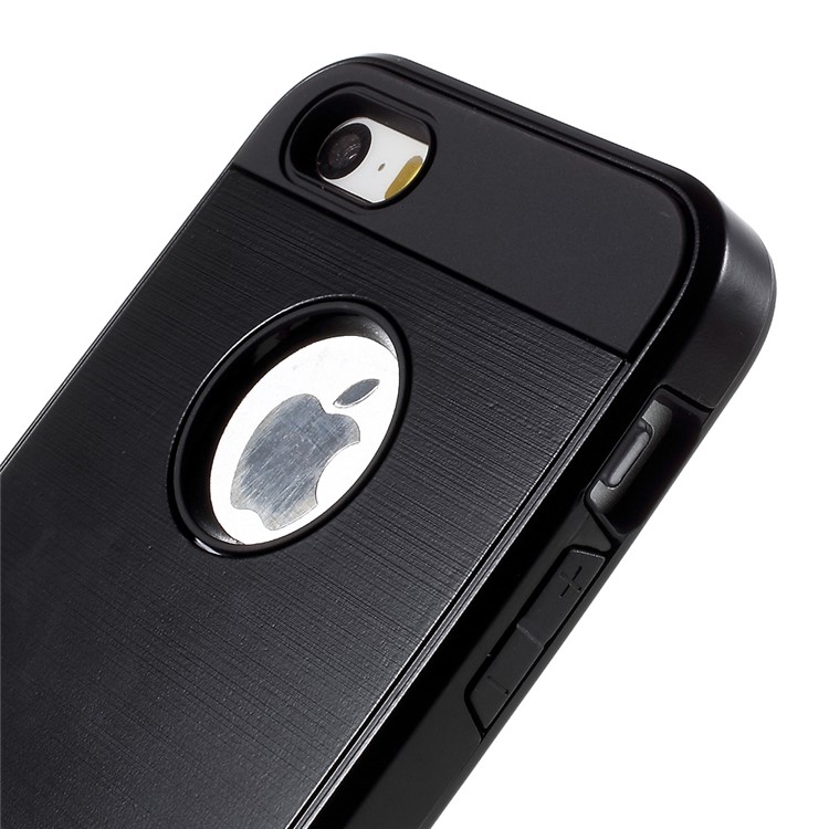 2 in 1 TPU and PC Hybrid Case for iPhone SE 5s 5 - Black-5
