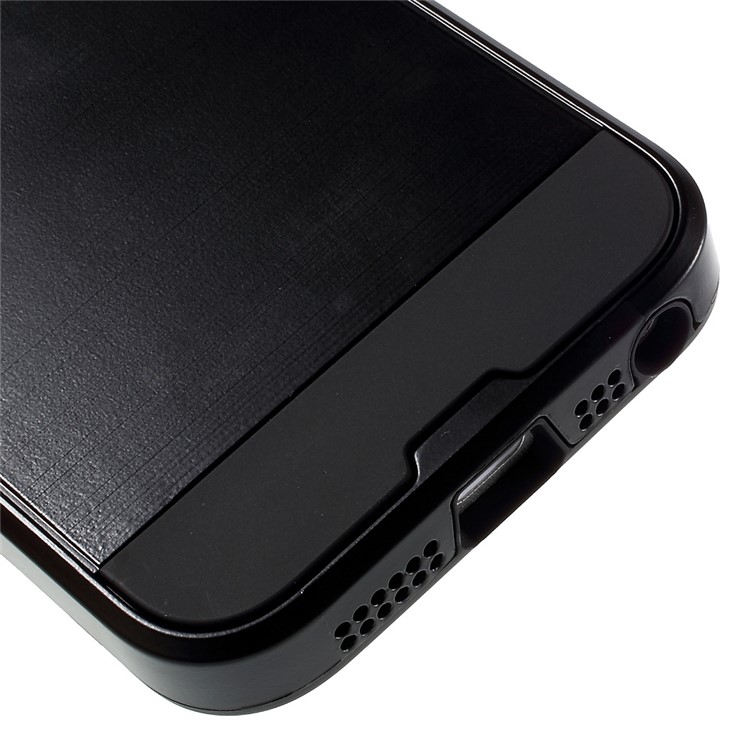 2 in 1 TPU and PC Hybrid Case for iPhone SE 5s 5 - Black-6