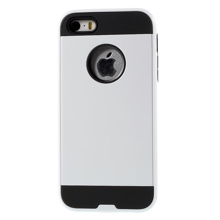 2 in 1 TPU and PC Hybrid Cover for iPhone SE 5s 5 - White-2