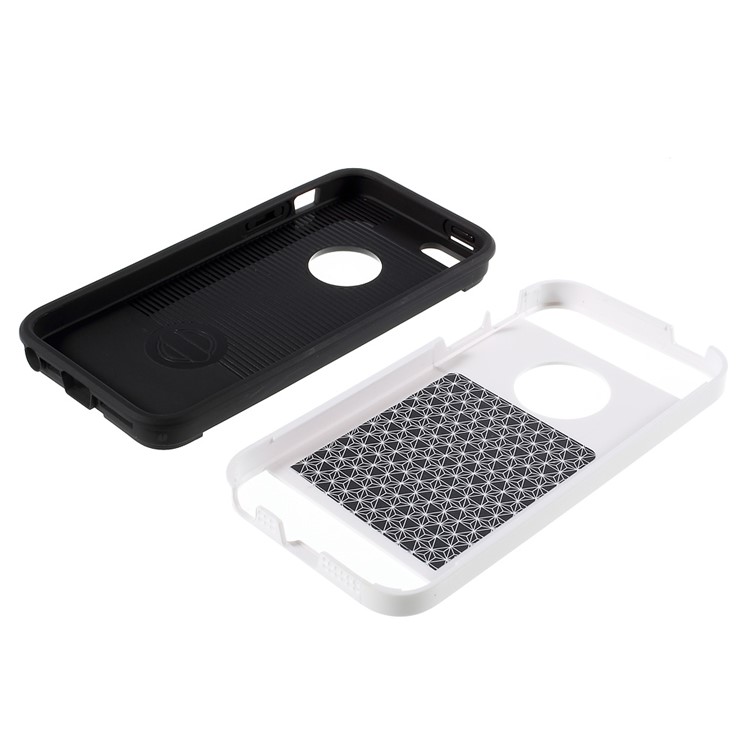 2 in 1 TPU and PC Hybrid Cover for iPhone SE 5s 5 - White-4