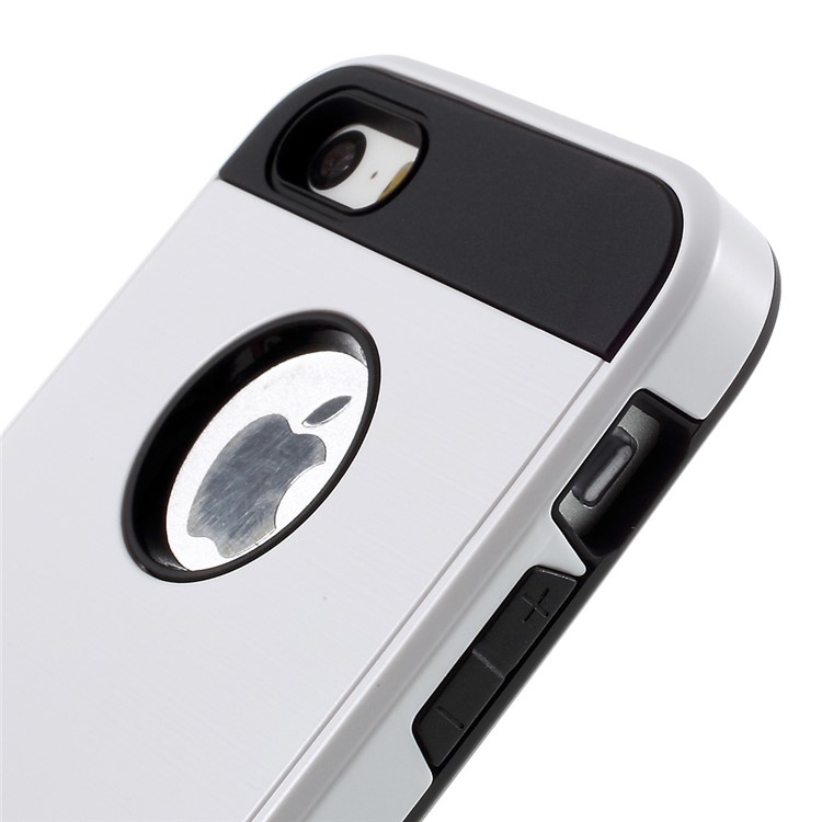 2 in 1 TPU and PC Hybrid Cover for iPhone SE 5s 5 - White-5
