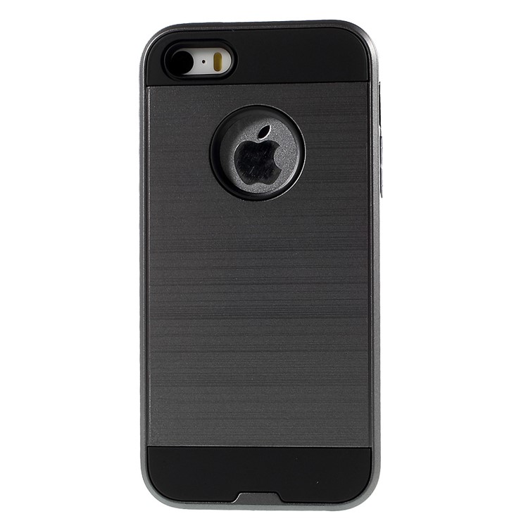 2 in 1 TPU and PC Hybrid Shell for iPhone SE 5s 5 - Grey-2
