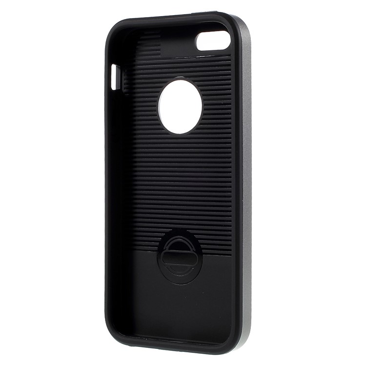 2 in 1 TPU and PC Hybrid Shell for iPhone SE 5s 5 - Grey-3