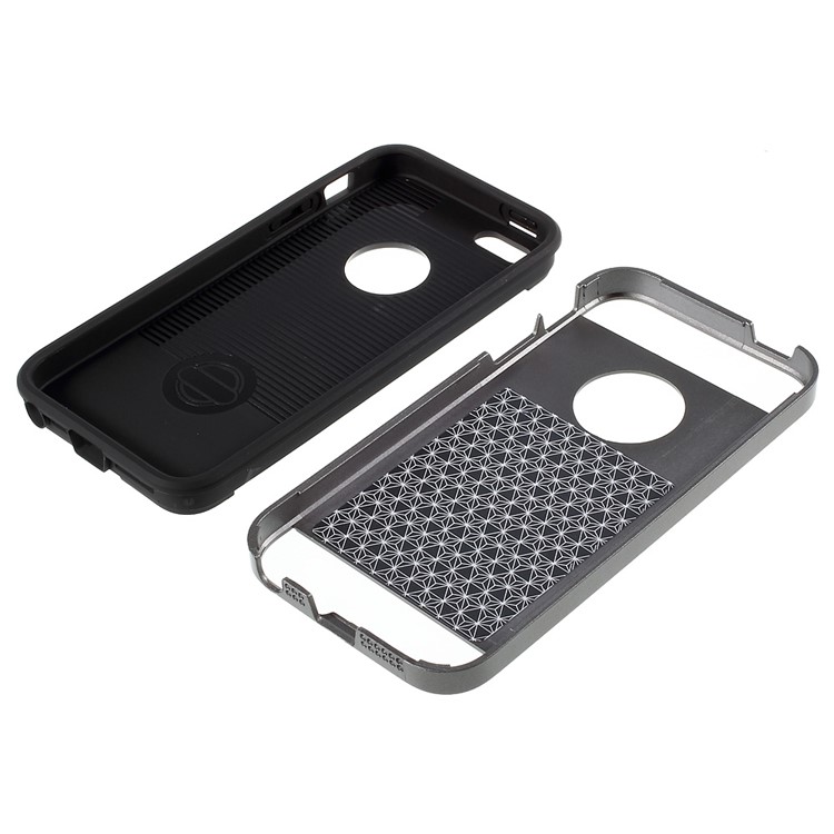 2 in 1 TPU and PC Hybrid Shell for iPhone SE 5s 5 - Grey-4