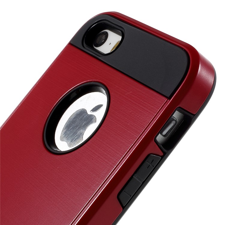 2 in 1 PC and TPU Combo Case for iPhone SE 5s 5 - Red-5