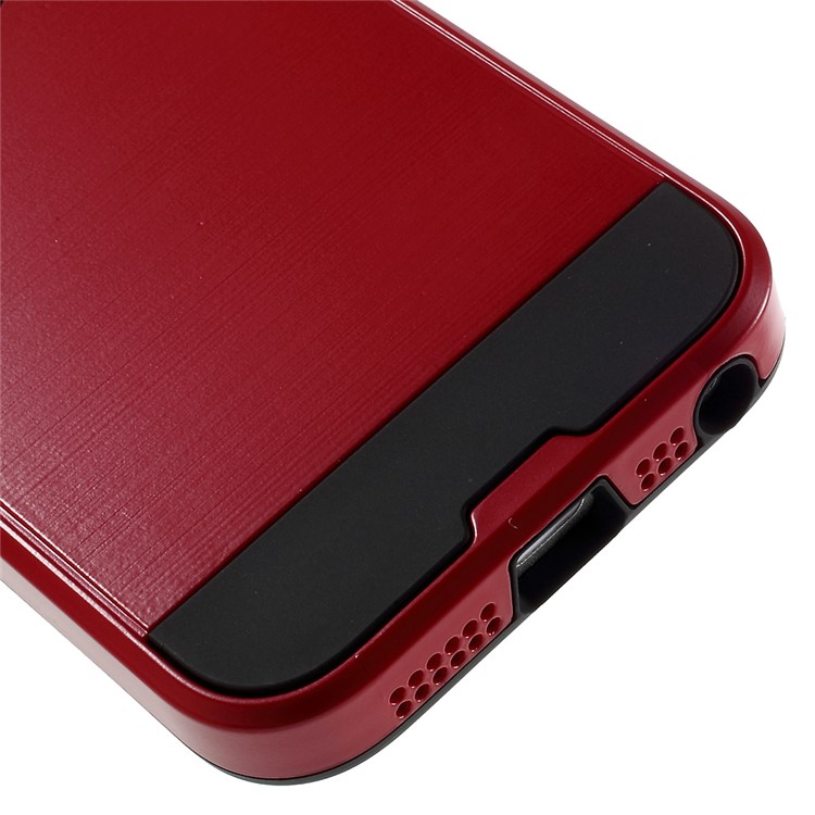 2 in 1 PC and TPU Combo Case for iPhone SE 5s 5 - Red-6